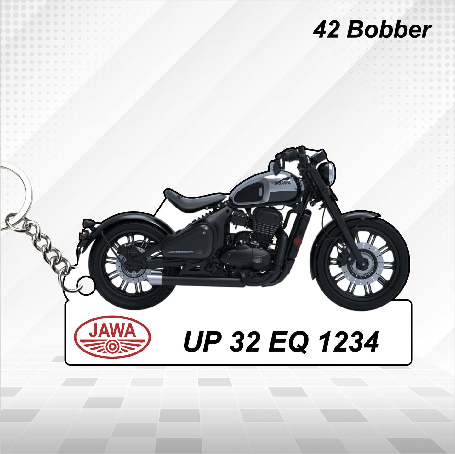 Jawa 42 Bobber - Personalized Jawa Keychain - Wood, Acrylic, Metal Printed
