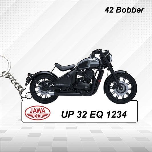 Jawa 42 Bobber - Personalized Jawa Keychain - Wood, Acrylic, Metal Printed