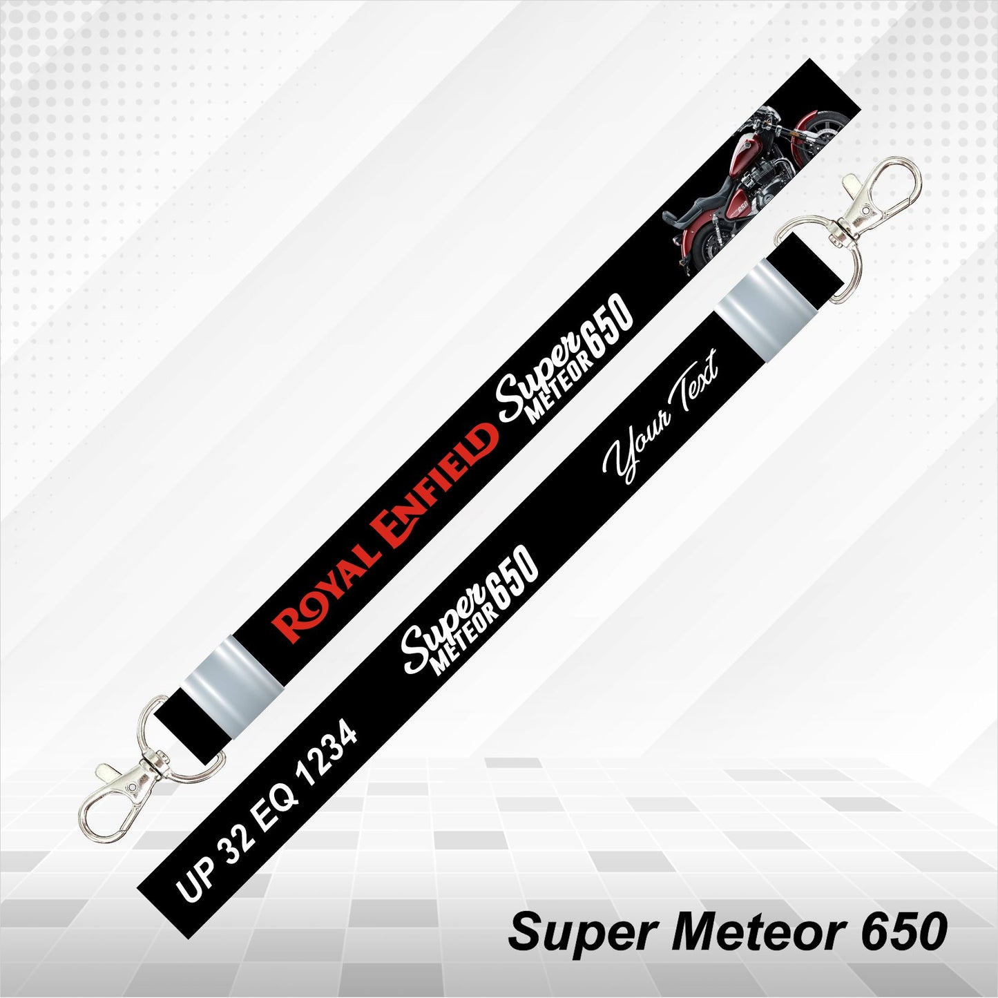Super Meteor 650 - Personalized Printed Lanyard keychain Holder Multicolored (20mm)