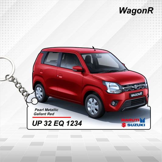 WagonR - Personalized  Maruti Suzuki Keychain - Wood, Acrylic, Metal Printed