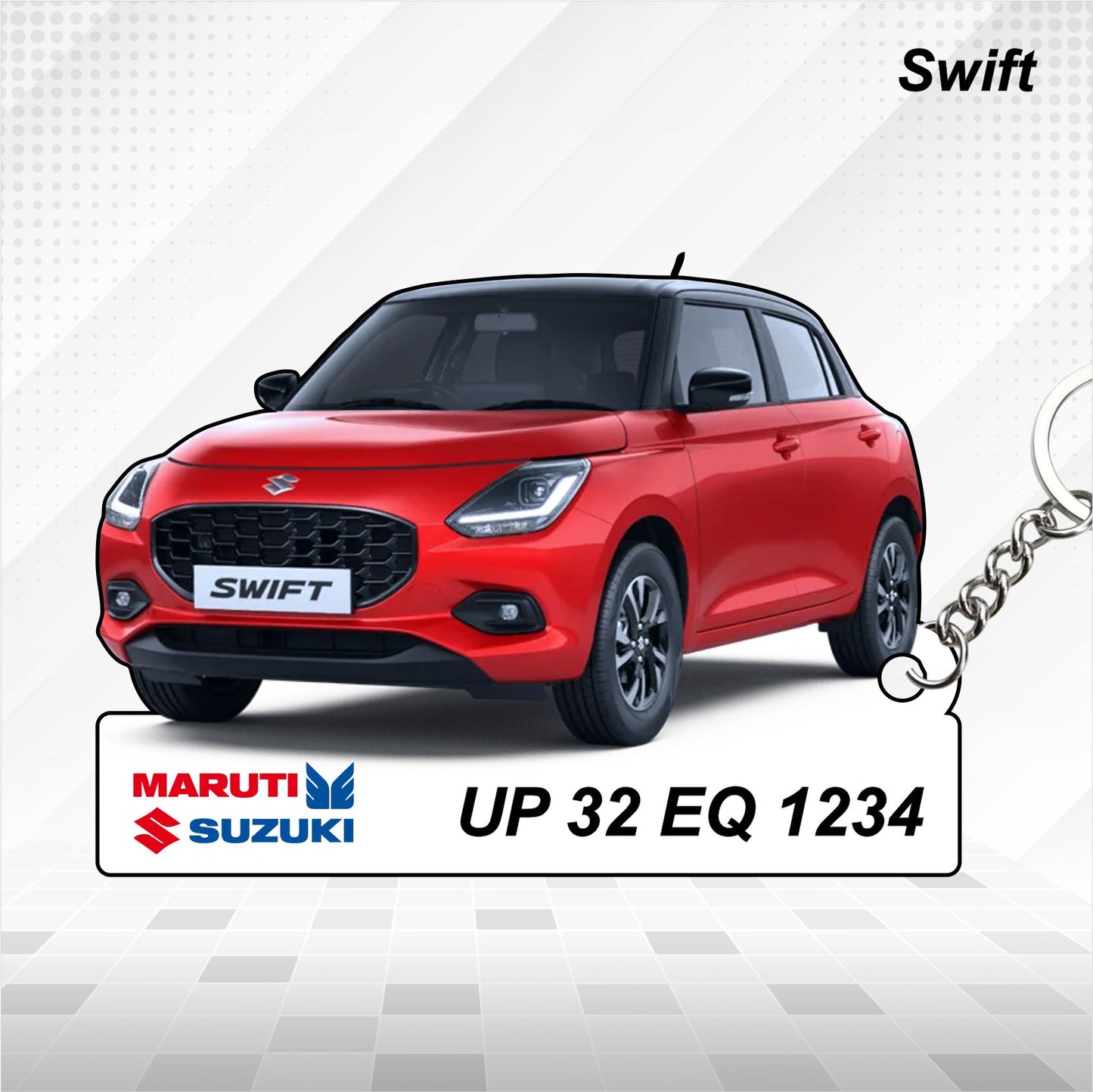 Swift - Personalized  Maruti Suzuki Keychain - Wood, Acrylic, Metal Printed