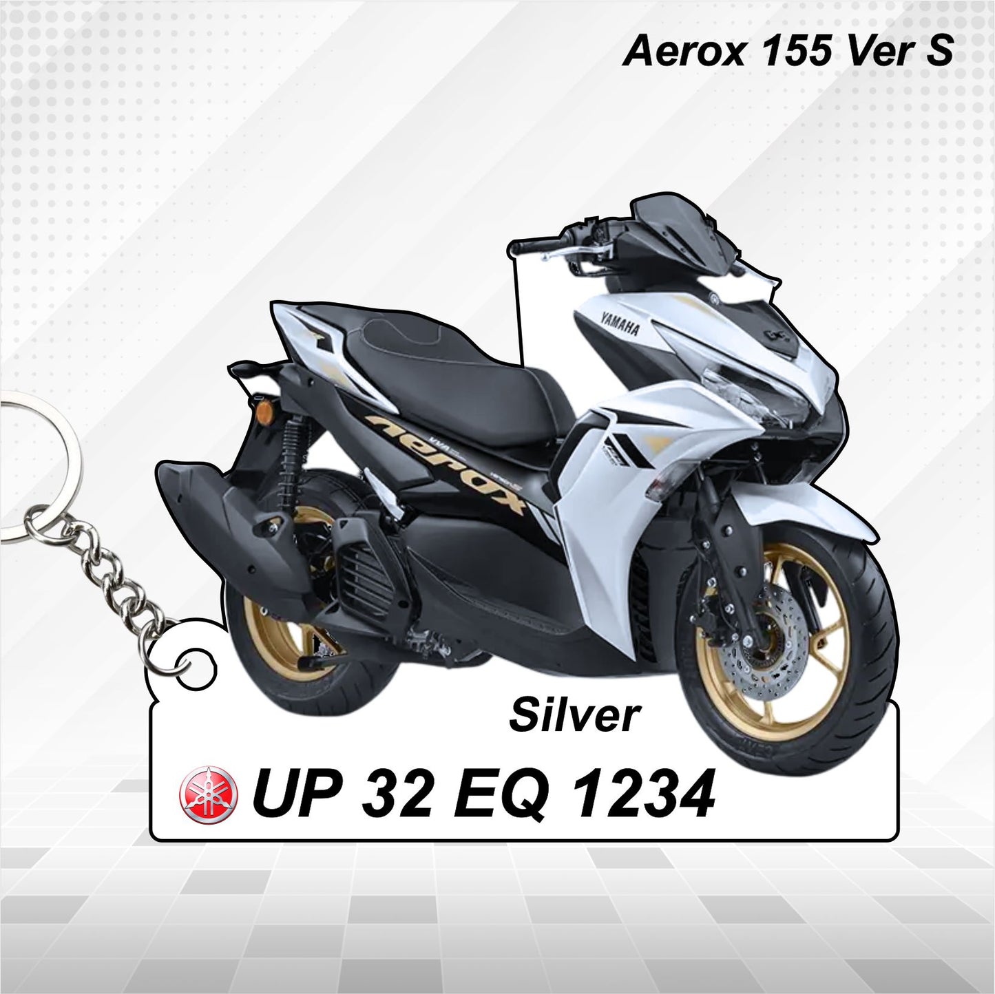 Aerox 155 Version S - Personalized Yamaha Keychain - Wood, Acrylic, Metal Printed