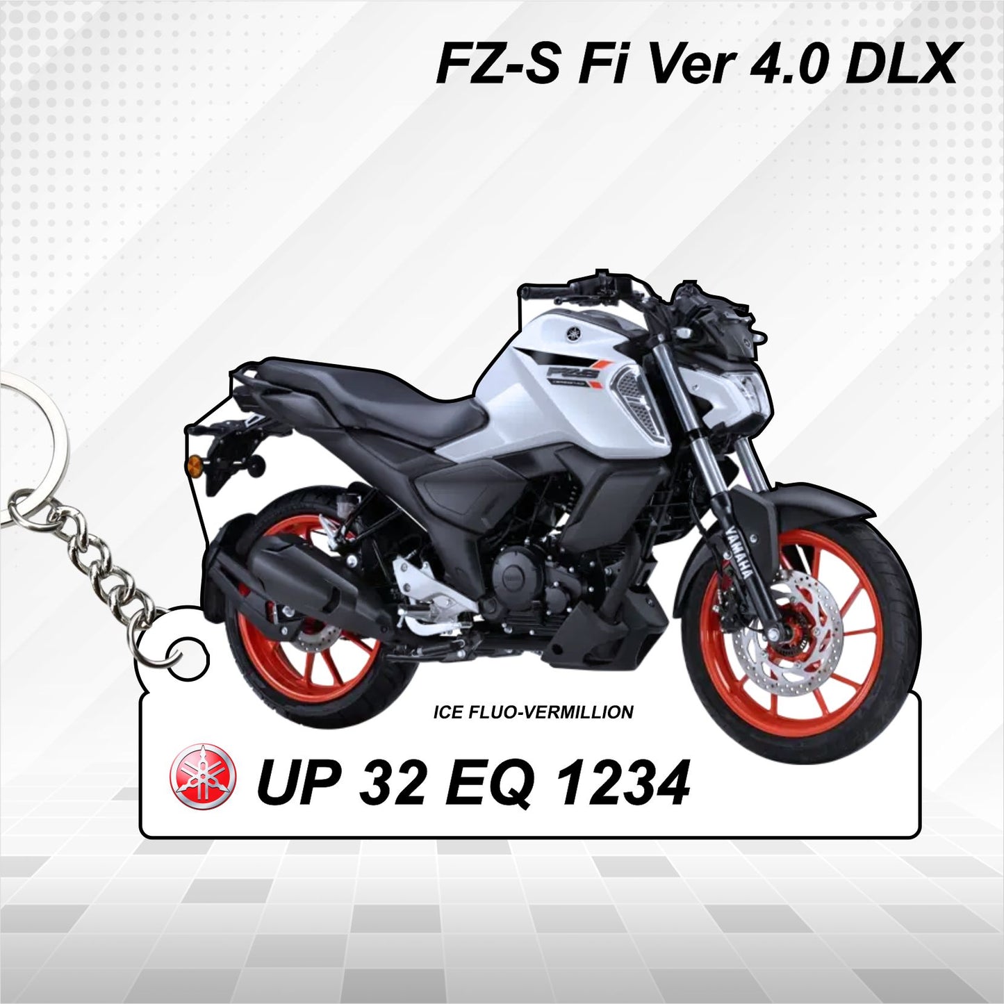 FZ-S Fi Ver 4.0 DLX - Personalized Yamaha Keychain  - Wood, Acrylic, Metal Printed