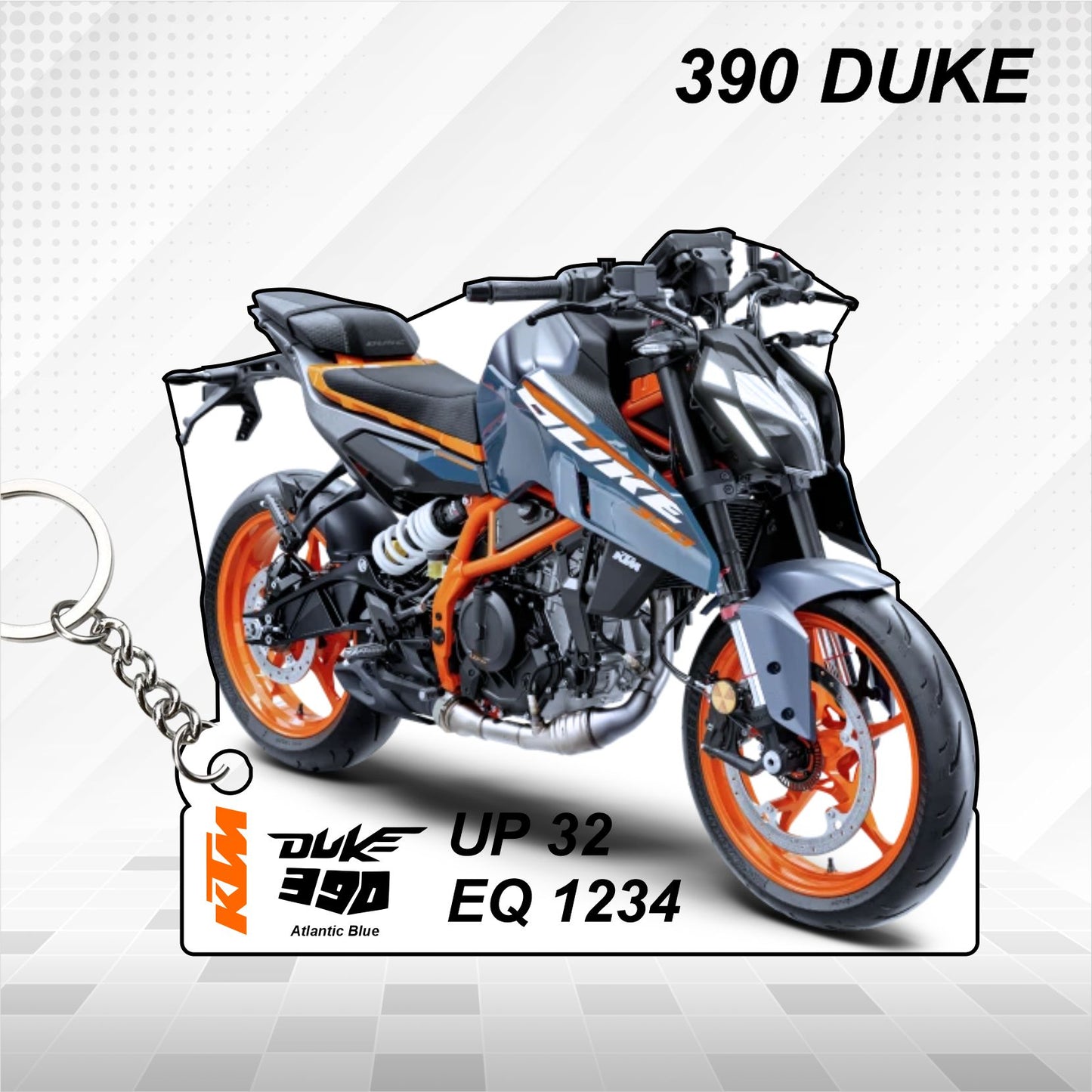 KTM 390 DUKE - Personalized KTM Keychain - Wood, Acrylic, Metal Printed