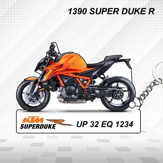 KTM 1390 SUPER DUKE R - Personalized KTM Keychain - Wood, Acrylic, Metal Printed
