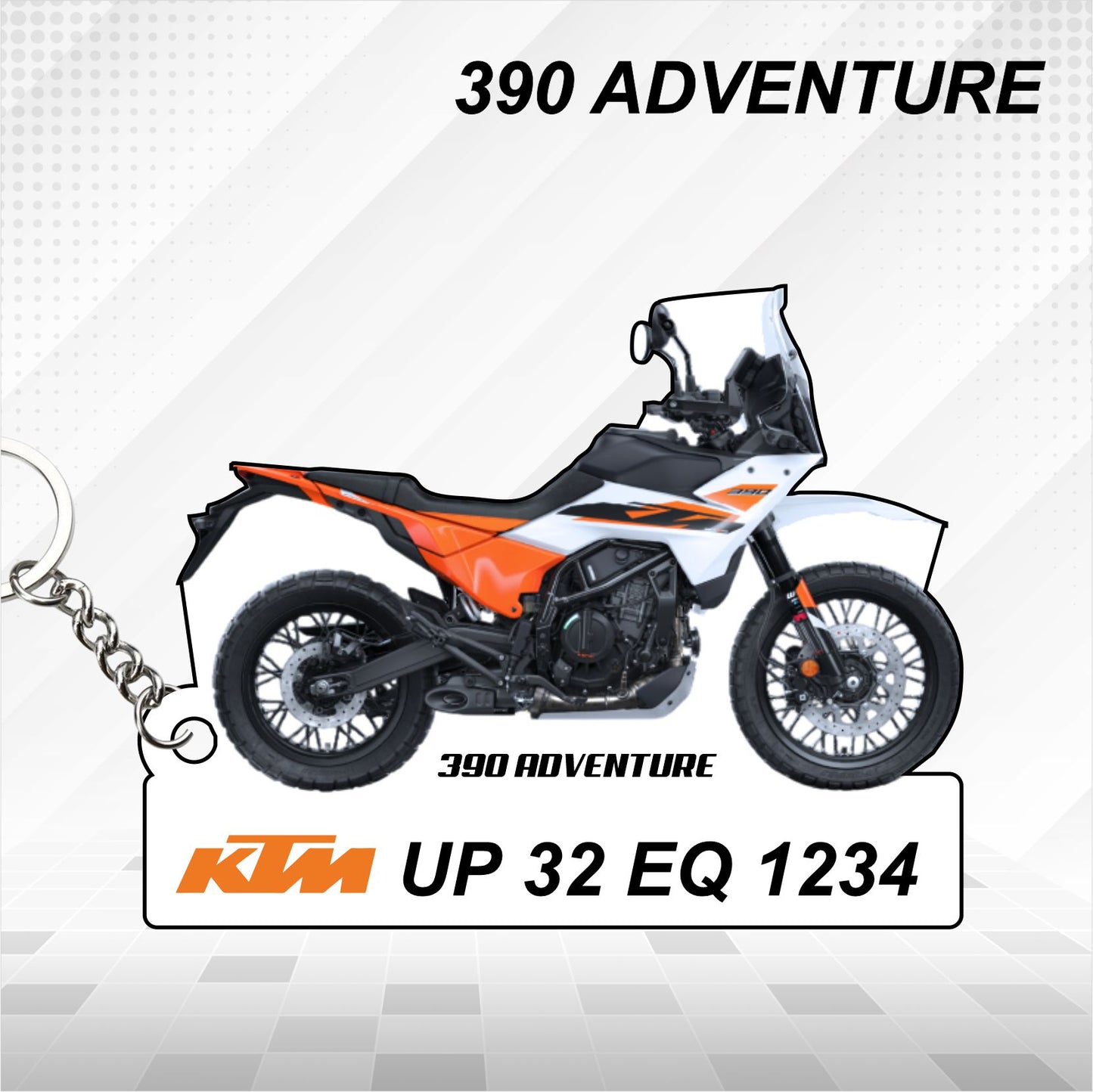 KTM 390 ADVENTURE - Personalized KTM Keychain - Wood, Acrylic, Metal Printed