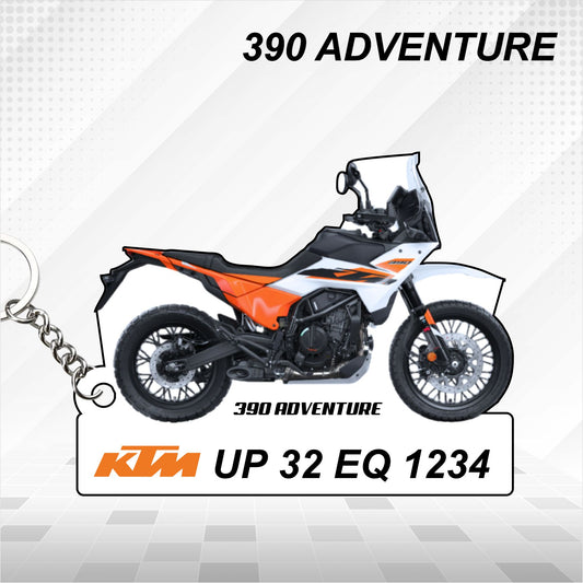 KTM 390 ADVENTURE - Personalized KTM Keychain - Wood, Acrylic, Metal Printed