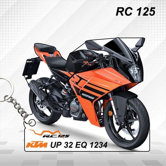 KTM RC 125 - Personalized KTM Keychain - Wood, Acrylic, Metal Printed