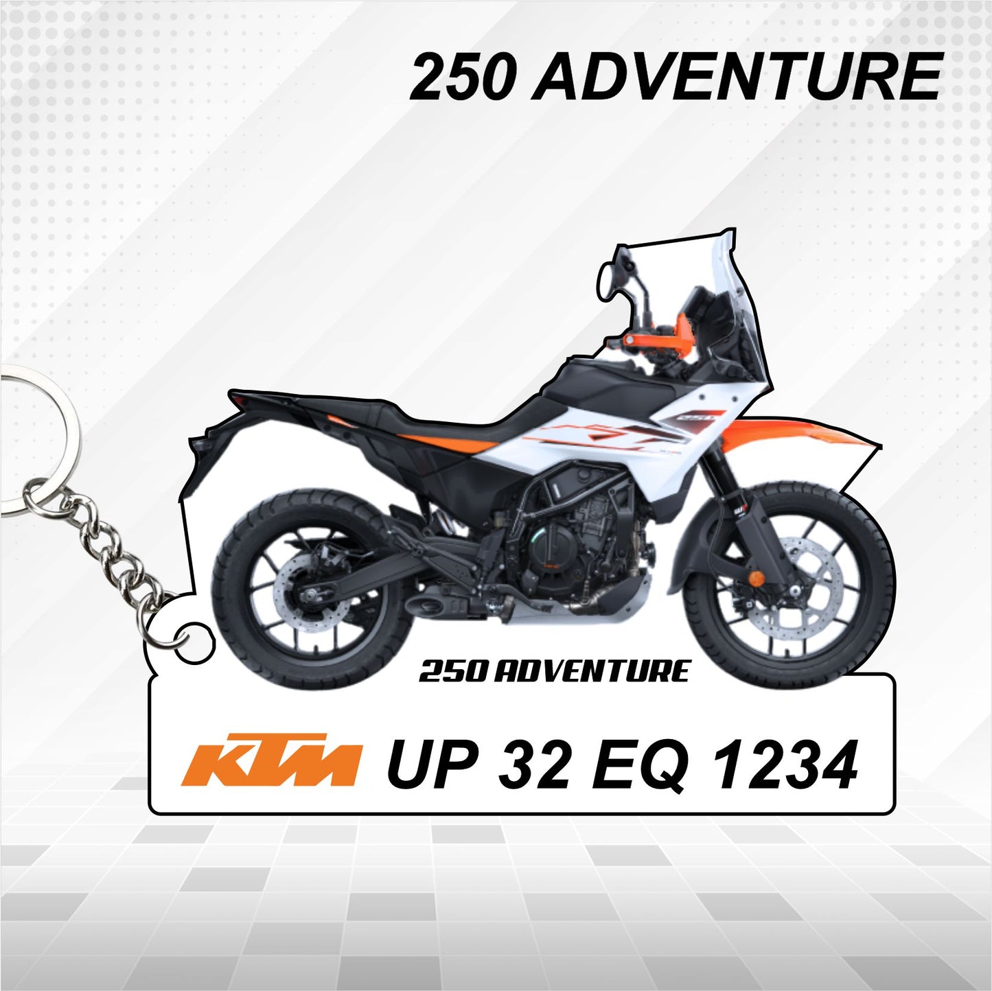 KTM 250 ADVENTURE - Personalized KTM Keychain - Wood, Acrylic, Metal Printed