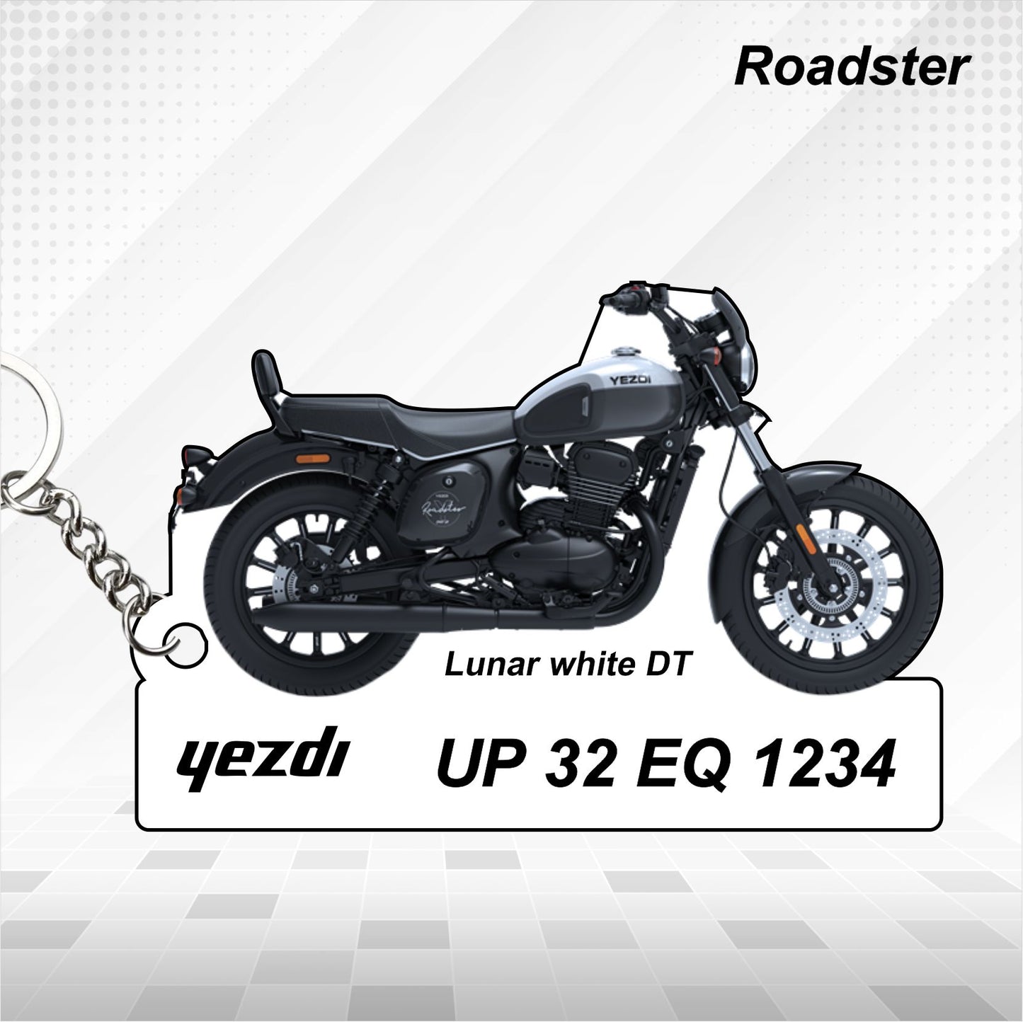 Yezdi Roadster - Personalized Jawa Keychain - Wood, Acrylic, Metal Printed