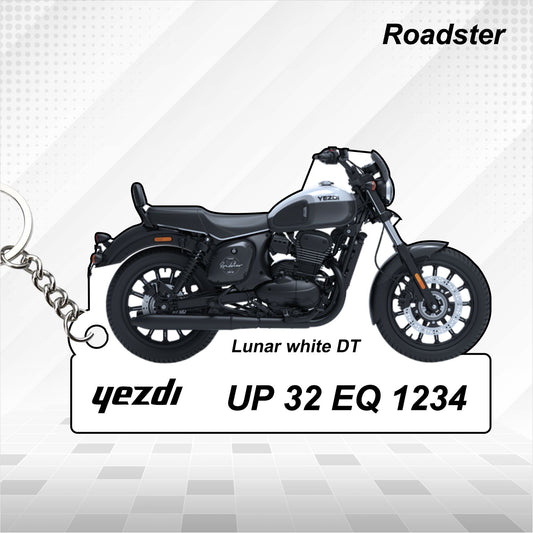 Yezdi Roadster - Personalized Jawa Keychain - Wood, Acrylic, Metal Printed