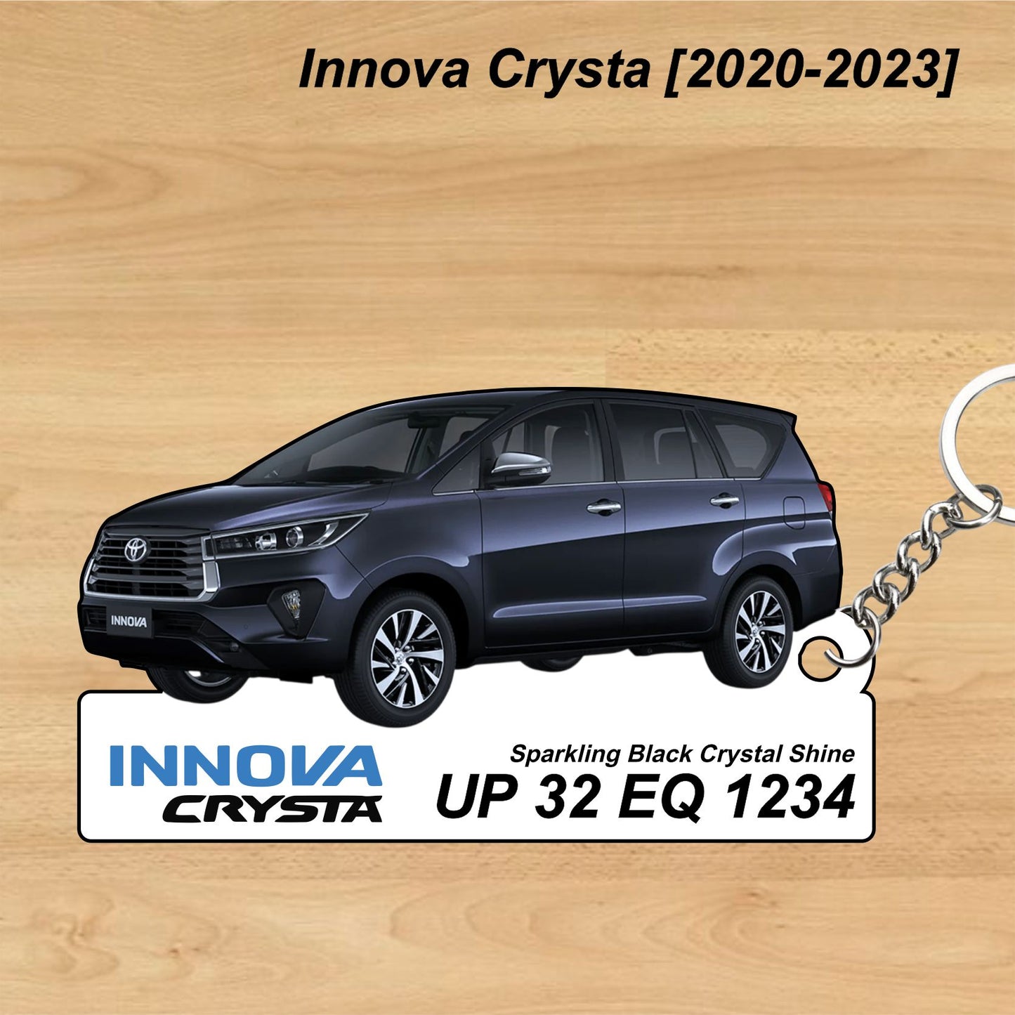 Innova Crysta [2020-2023] - Personalized Toyota Keychain - Wood, Acrylic, Metal Printed