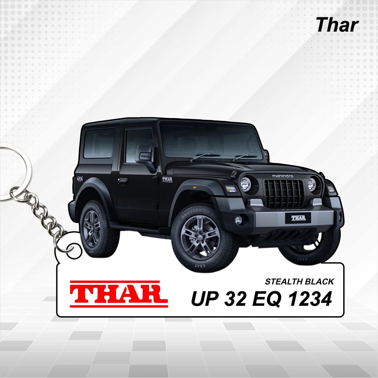 Thar - Personalized Mahindra Car Keychain - Wood, Acrylic, Metal Printed