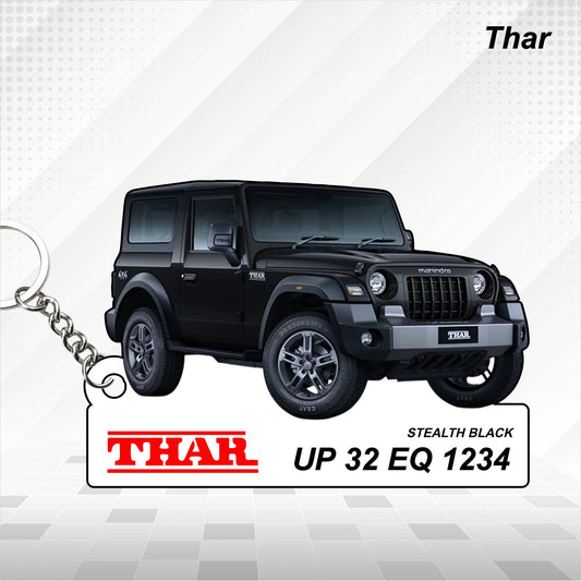 Thar - Personalized Mahindra Car Keychain - Wood, Acrylic, Metal Printed
