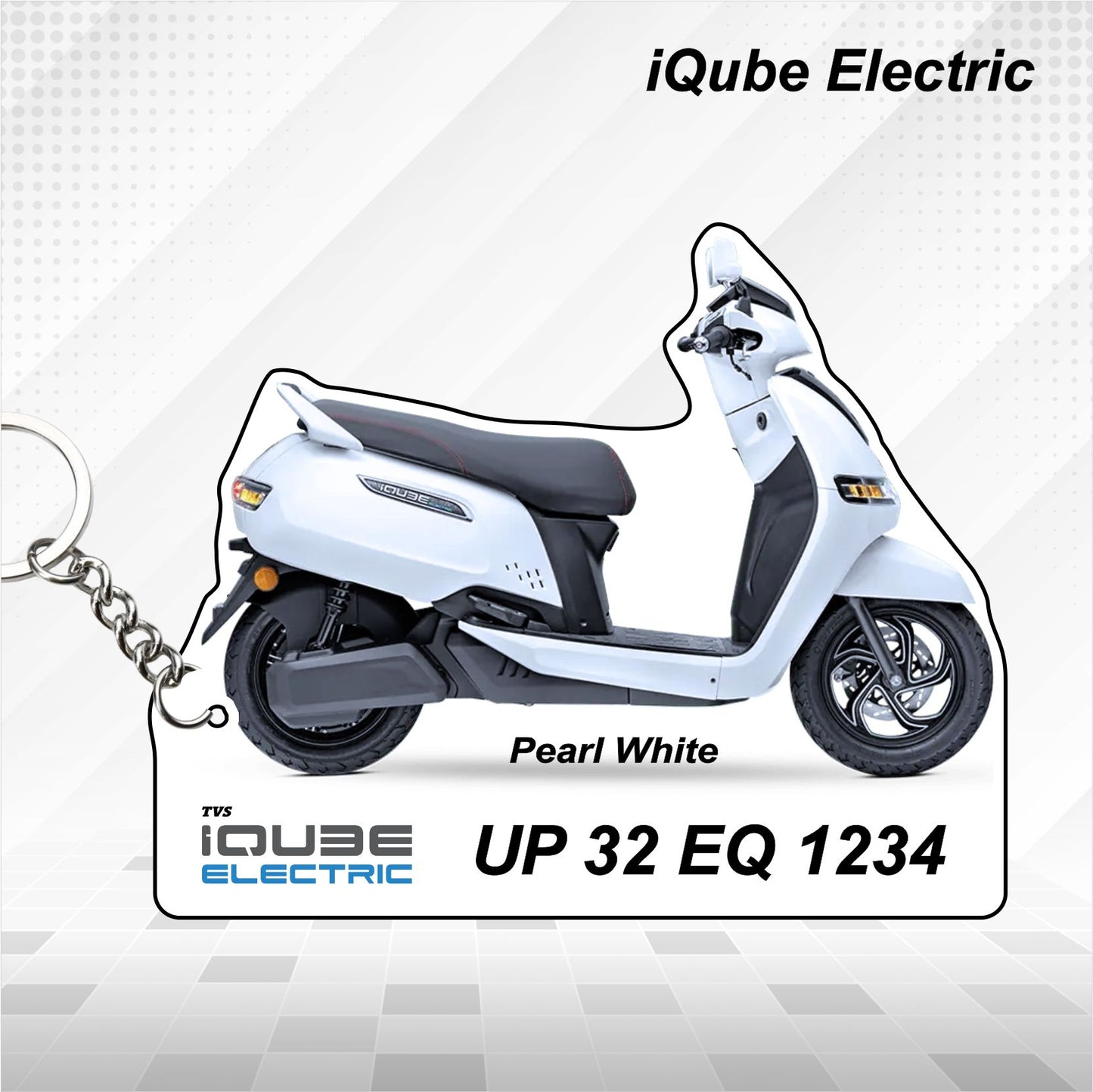 TVS iQube Electric - Personalized TVS Keychain - Wood, Acrylic, Metal Printed