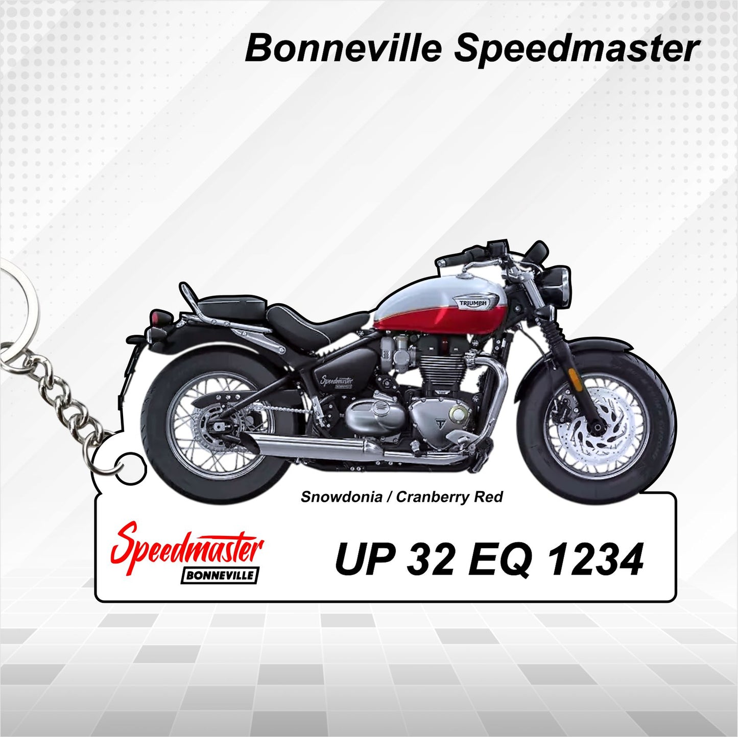 Bonneville Speedmaster - Personalized Triumph Keychain - Wood, Acrylic, Metal Printed