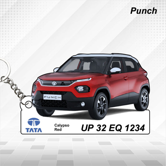 Punch - Personalized Tata Keychain - Wood, Acrylic, Metal Printed