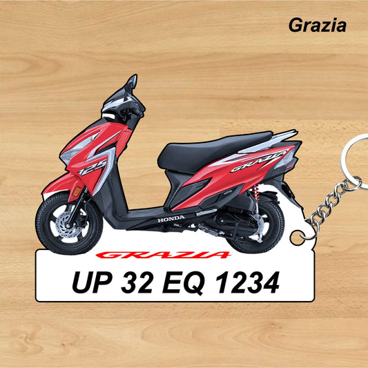 Grazia - Personalized Honda Keychain - Wood, Acrylic, Metal Printed