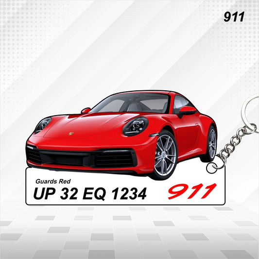 911 - Personalized Porsche Car Keychain - Wood, Acrylic, Metal Printed