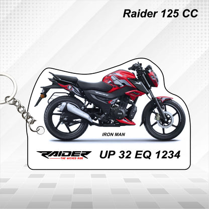 Raider 125 CC - Personalized TVS Keychain - Wood, Acrylic, Metal Printed