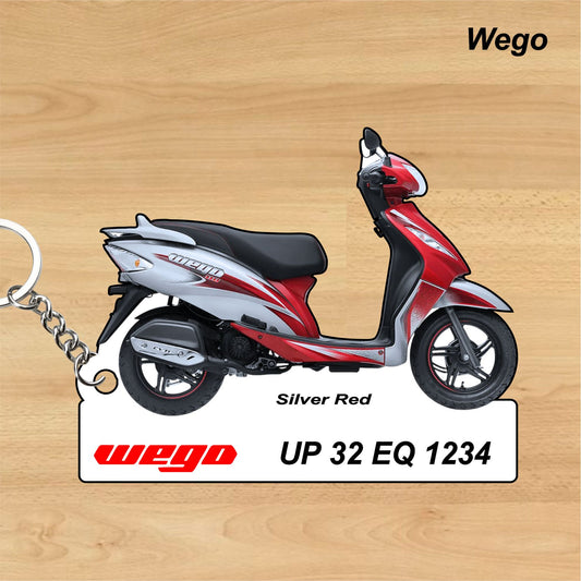 Wego - Personalized TVS Keychain - Wood, Acrylic, Metal Printed