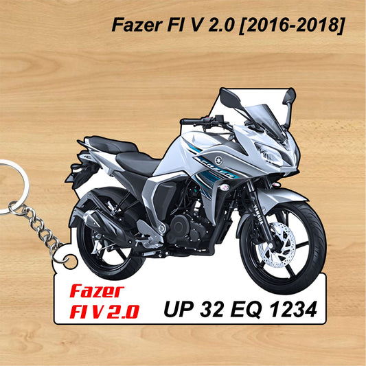 Fazer FI V 2.0 [2016-2018] - Personalized Honda Keychain - Wood, Acrylic, Metal Printed
