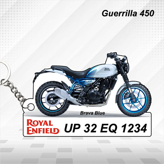 Guerrilla 450 - Personalized Royal Enfield Keychain - Wood, Acrylic, Metal Printed