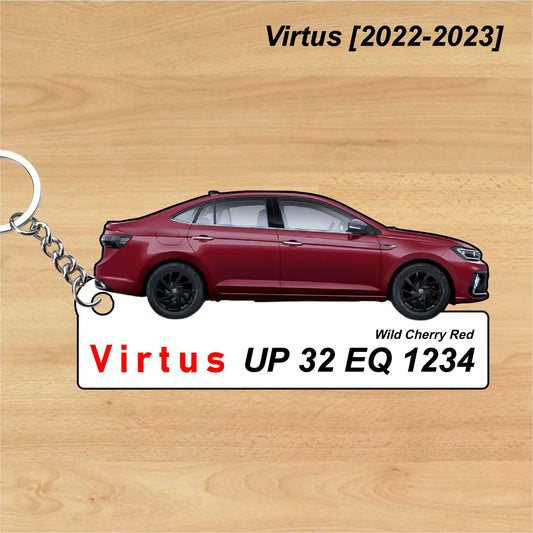 Virtus [2022-2023] - Personalized Volkswagen Car Keychain - Wood, Acrylic, Metal Printed