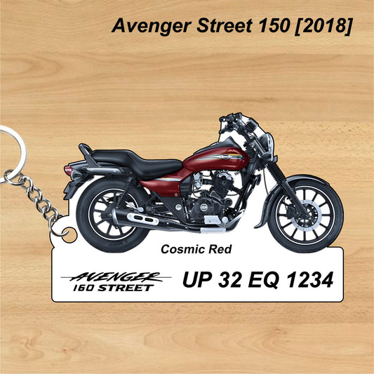 Avenger Street 150 [2018] - Personalized Bajaj Keychain - Wood, Acrylic, Metal Printed