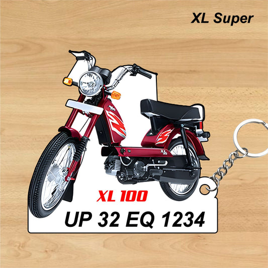XL Super - Personalized TVS Keychain - Wood, Acrylic, Metal Printed