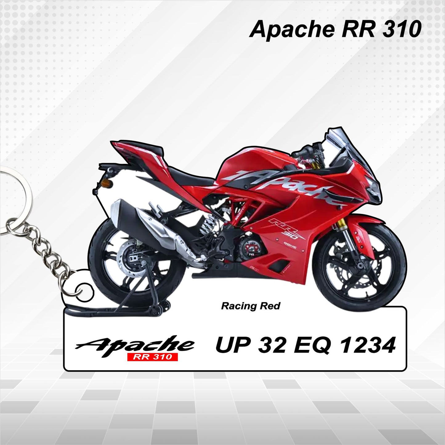 Apache RR 310 - Personalized TVS Keychain - Wood, Acrylic, Metal Printed