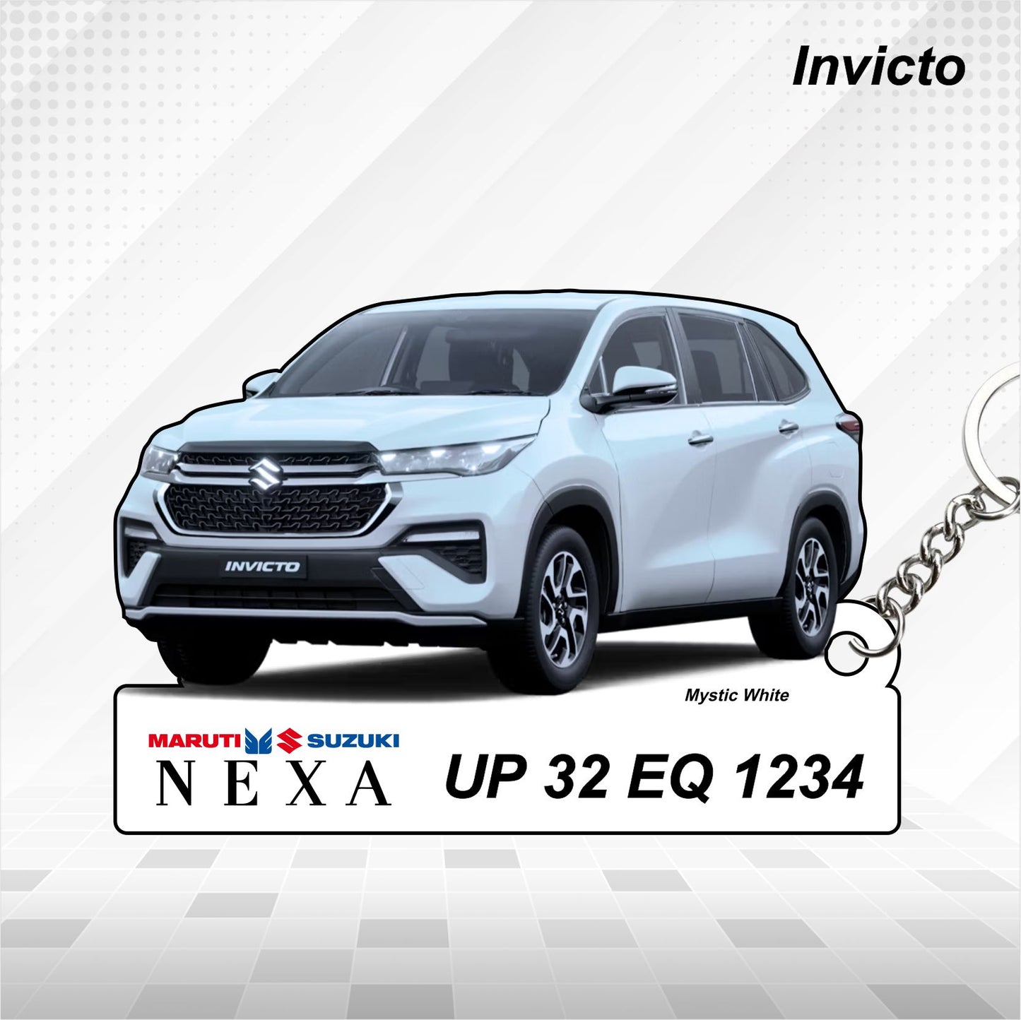 Invicto - Personalized  Maruti Suzuki Nexa Keychain - Wood, Acrylic, Metal Printed