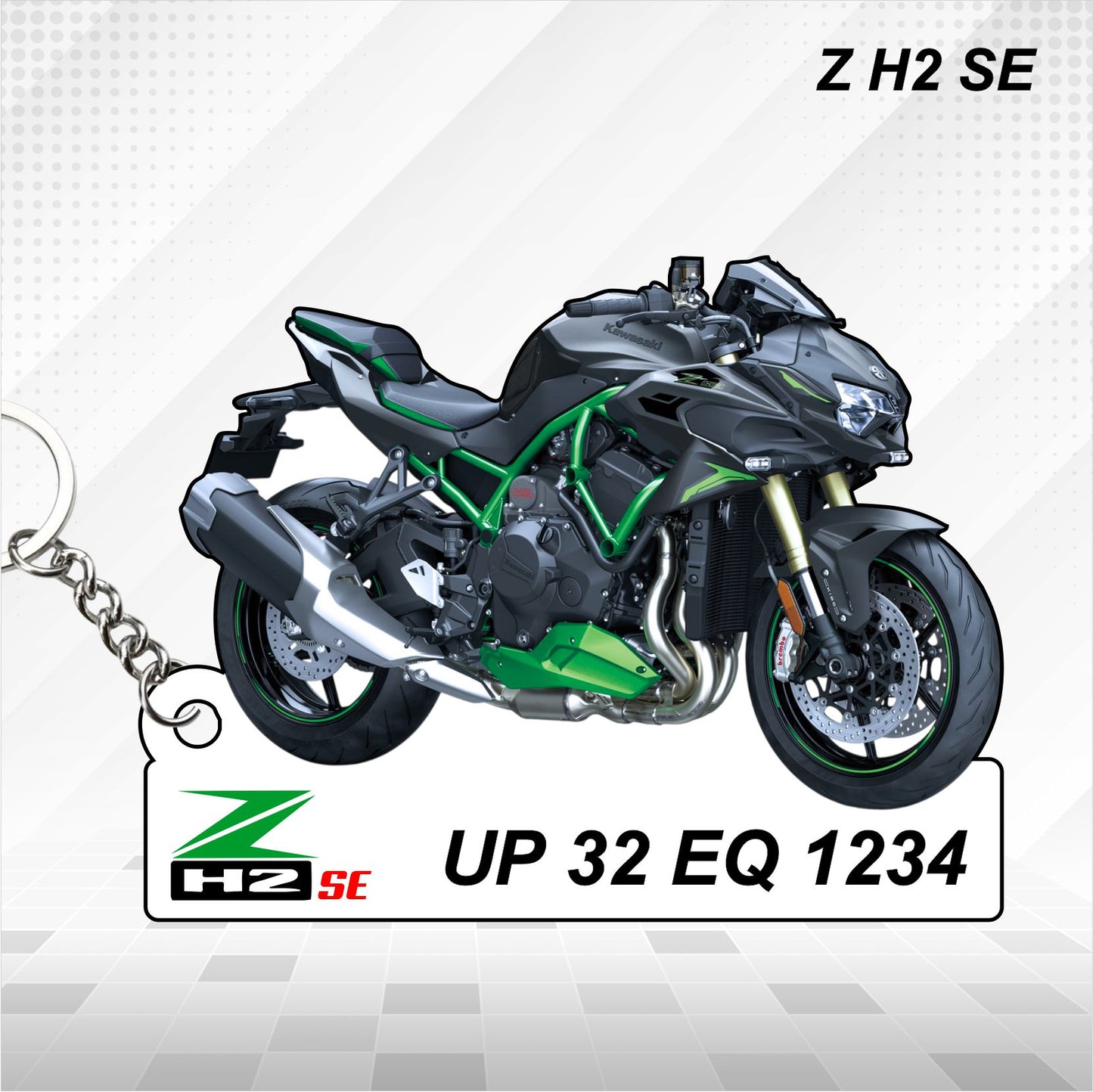 Z H2 SE - Personalized Kawasaki Keychain - Wood, Acrylic, Metal Printed