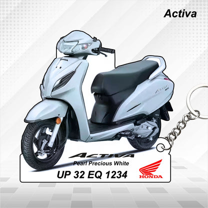 Activa 6G - Personalized Honda Keychain - Wood, Acrylic, Metal Printed