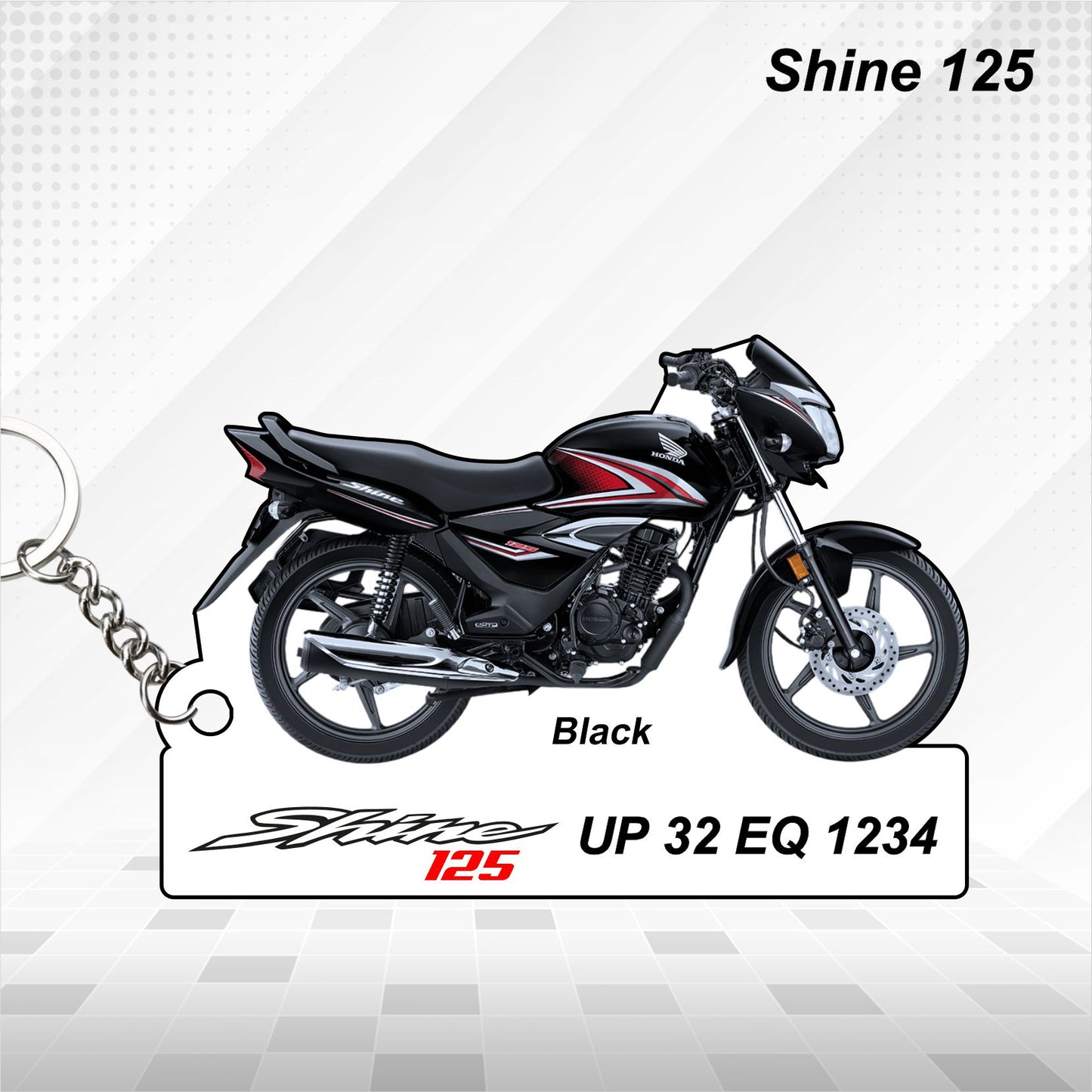 Shine 125 - Personalized Honda Keychain - Wood, Acrylic, Metal Printed