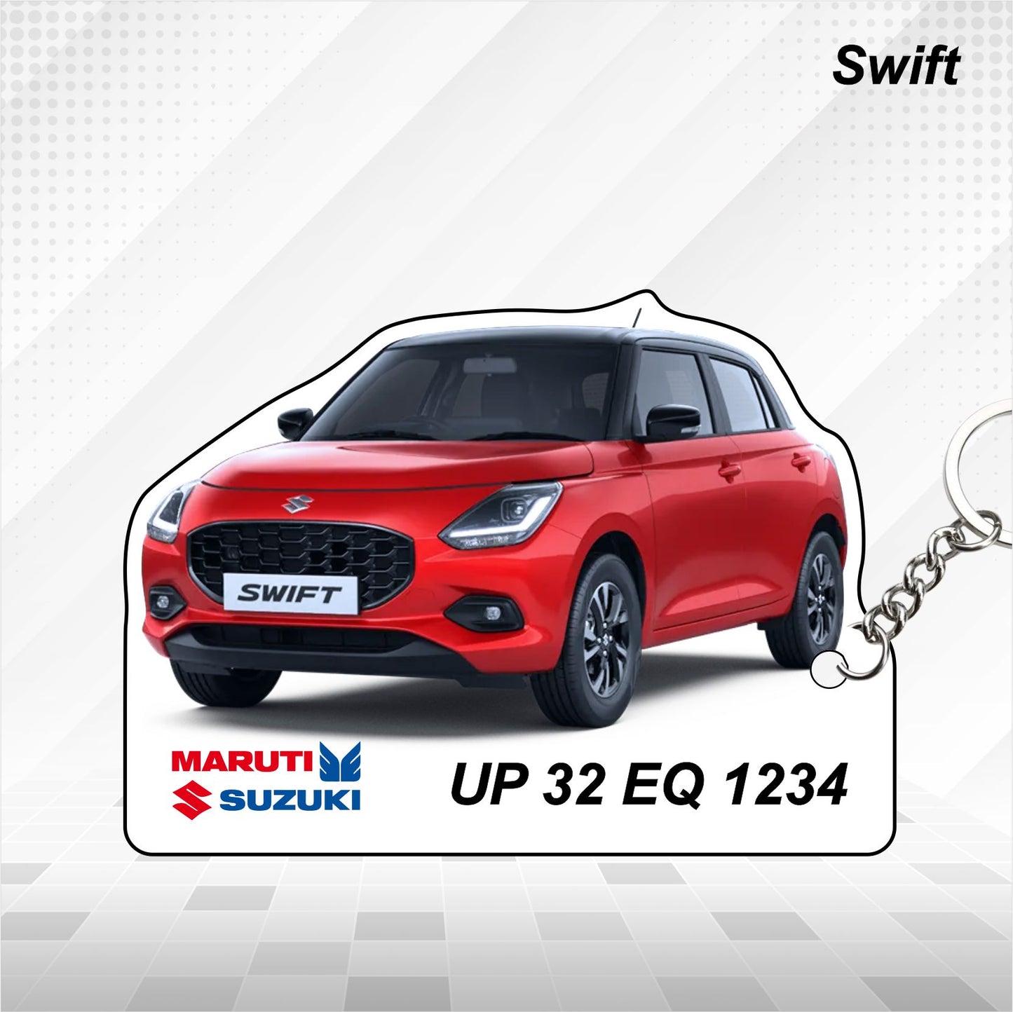 Swift - Personalized  Maruti Suzuki Keychain - Wood, Acrylic, Metal Printed