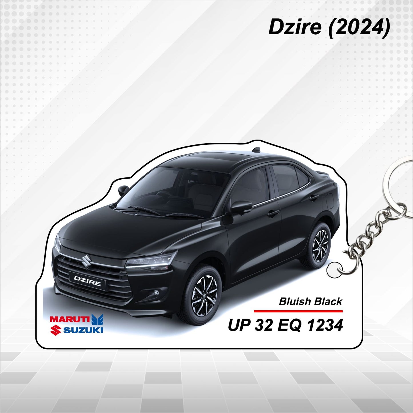 Dzire (2024) - Personalized  Maruti Suzuki Keychain - Wood, Acrylic, Metal Printed