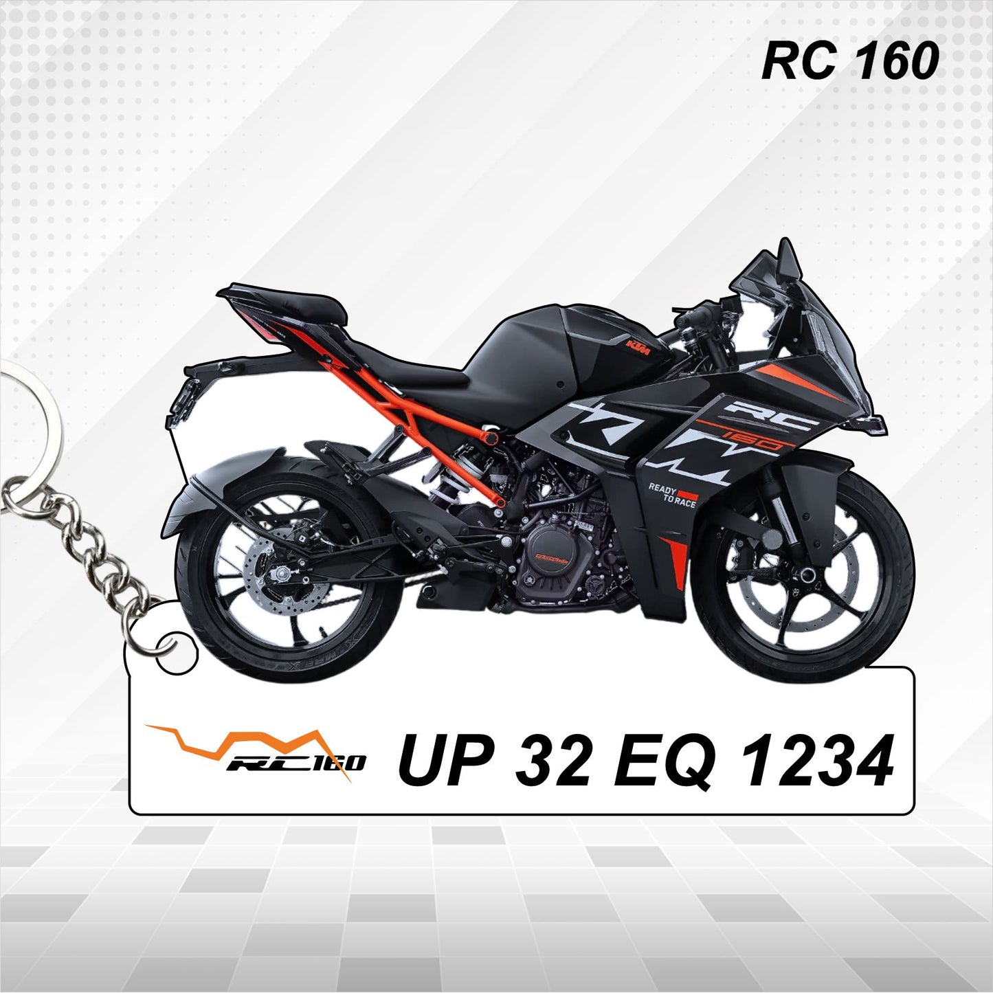 RC 160 - Personalized KTM Keychain - Wood, Acrylic, Metal Printed