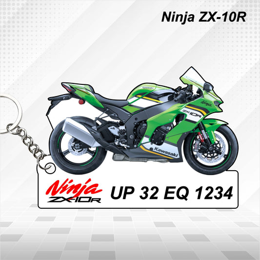 Ninja ZX-10R - Personalized Kawasaki Keychain - Wood, Acrylic, Metal Printed