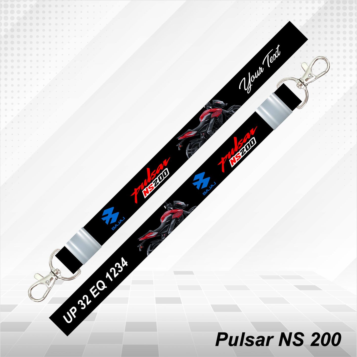 Pulsar NS 200 - Personalized Printed Lanyard keychain Holder Multicolored (20mm)