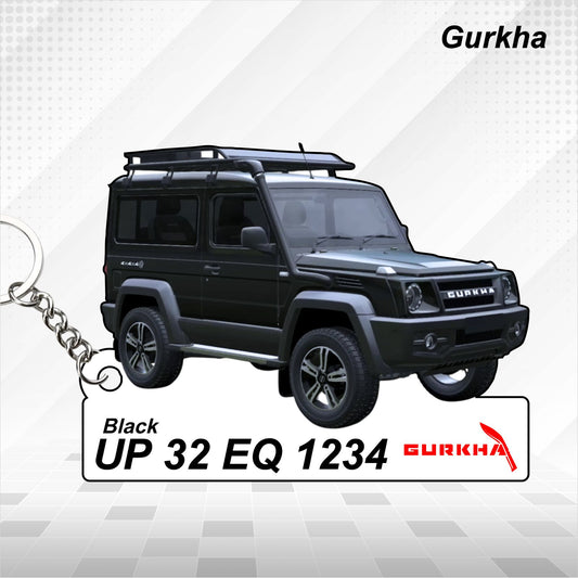 Gurkha - Personalized Force Motors Car Keychain - Wood, Acrylic, Metal Printed