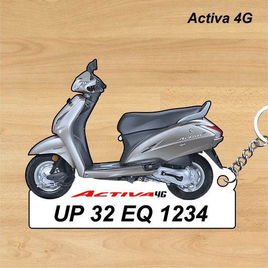 Activa 4G - Personalized Honda Keychain - Wood, Acrylic, Metal Printed
