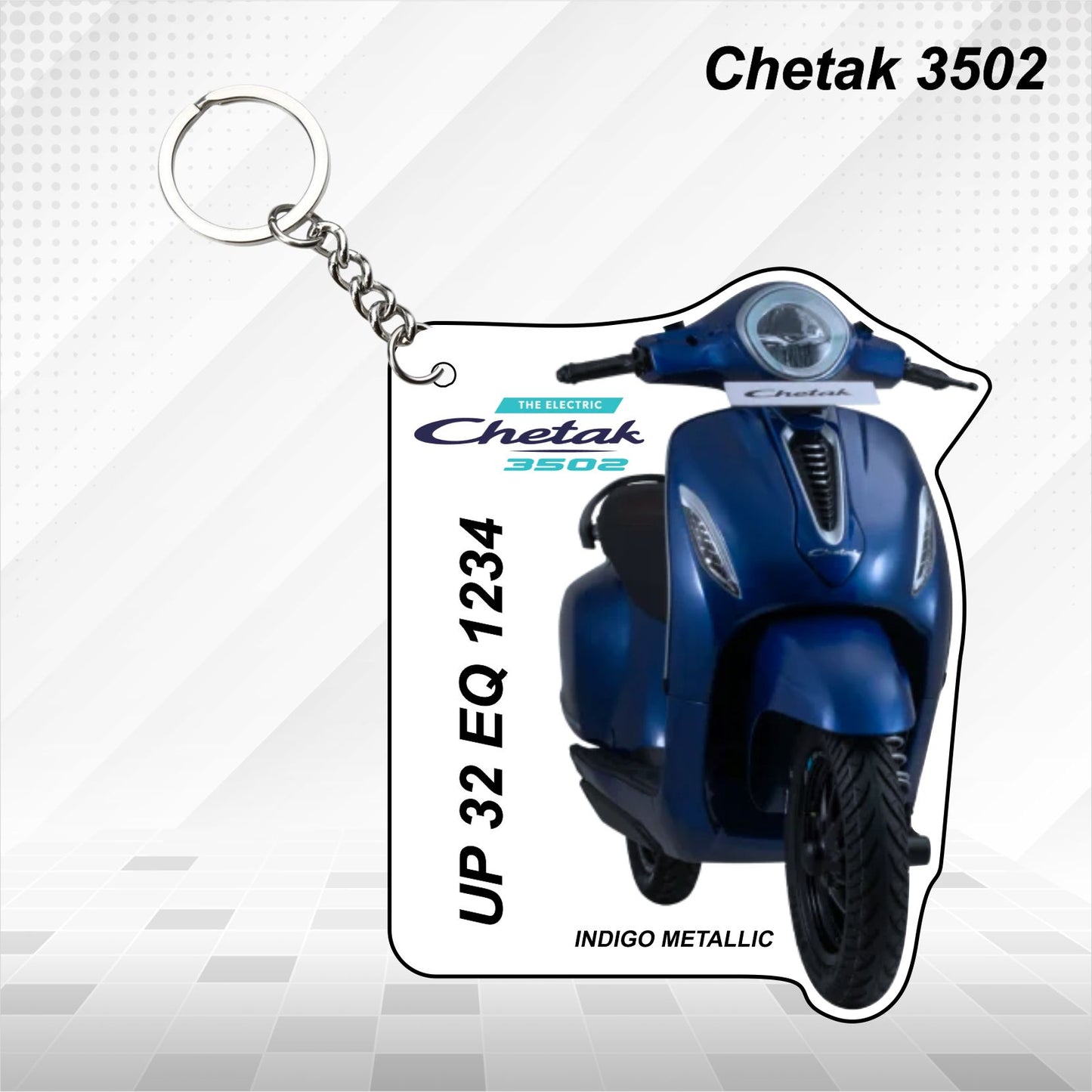 CHETAK 3502 - Personalized Bajaj Scooter Keychain - Wood, Acrylic, Metal Printed