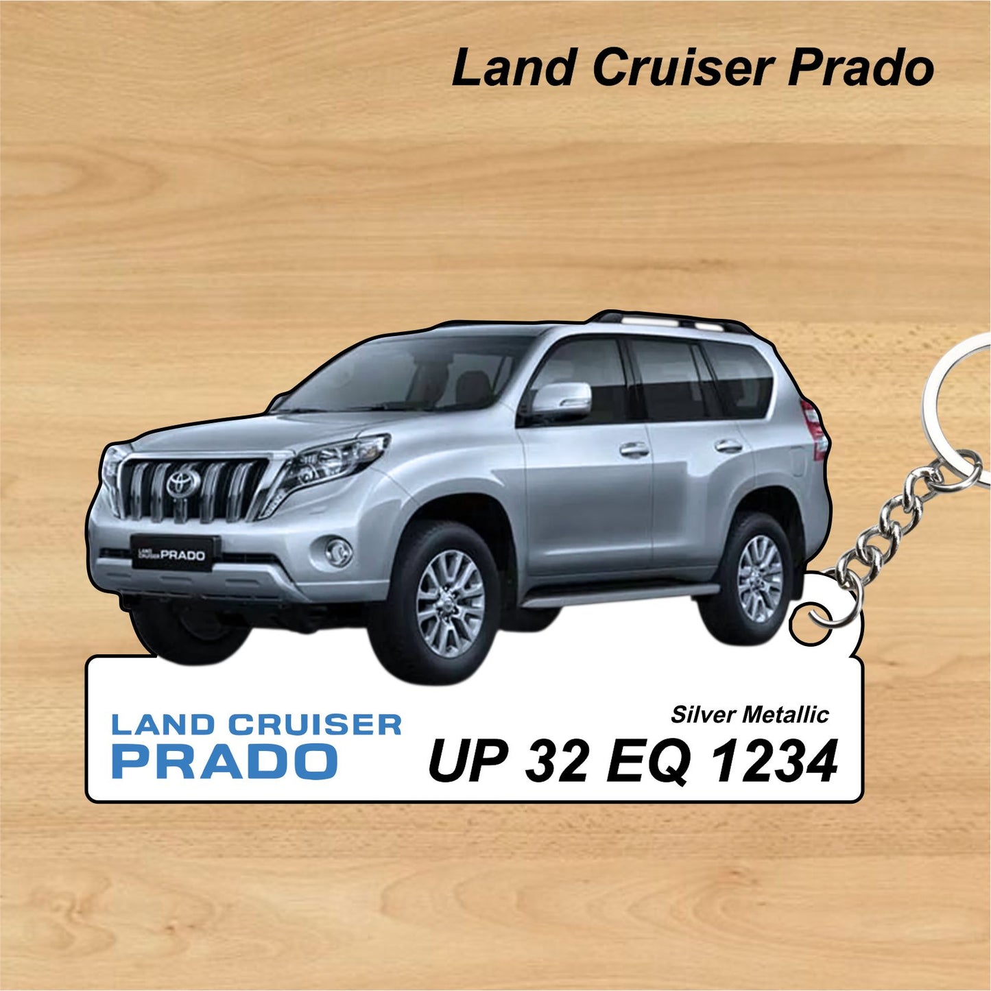 Land Cruiser Prado - Personalized Toyota Keychain - Wood, Acrylic, Metal Printed