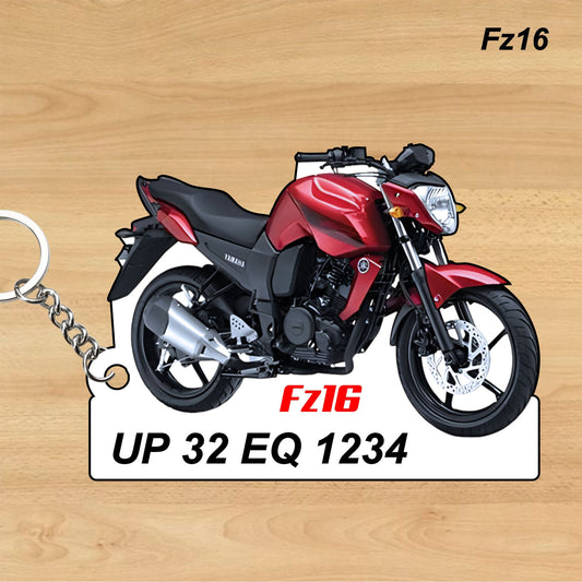 FZ16 - Personalized Honda Keychain - Wood, Acrylic, Metal Printed
