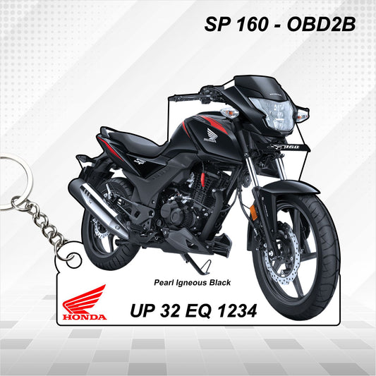 SP 160 - OBD2B - Personalized Honda Keychain - Wood, Acrylic, Metal Printed