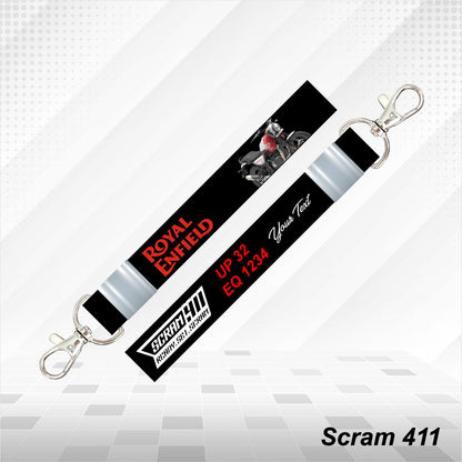 Scram 411 -  Personalized Royal Enfield Printed Lanyard Keychain