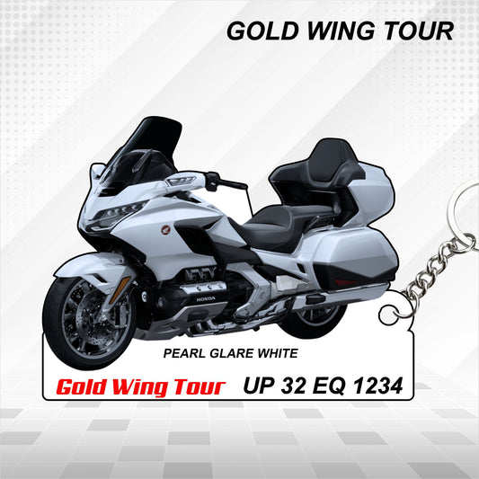 GOLD WING TOUR - Personalized Honda Keychain - Wood, Acrylic, Metal Printed