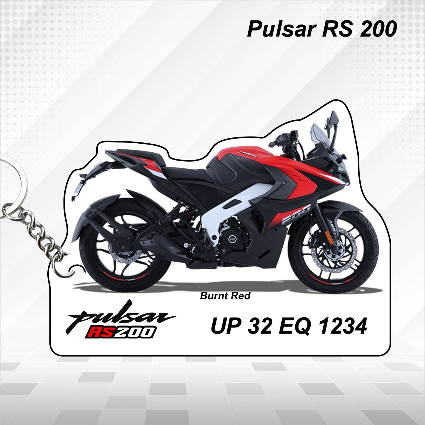 Pulsar RS 200 - Personalized Bajaj Keychain - Wood, Acrylic, Metal Printed