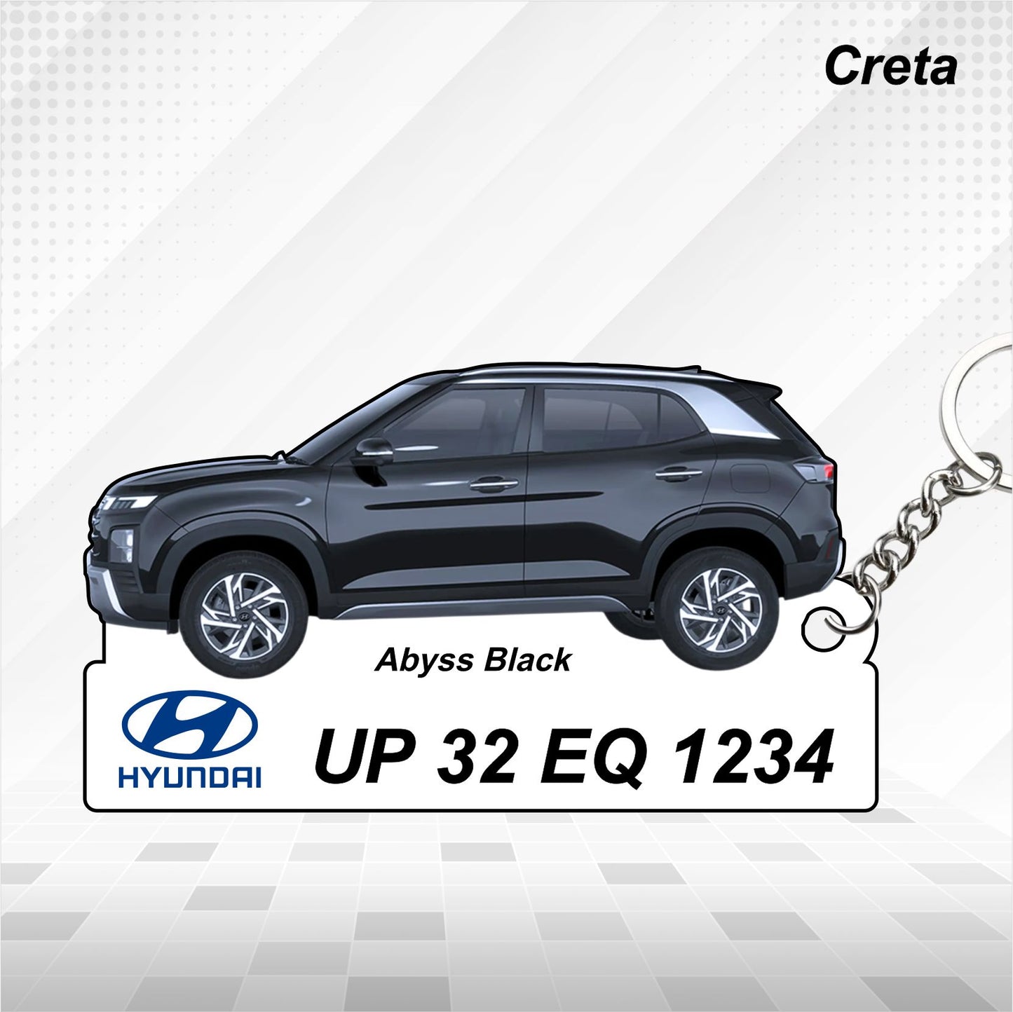 Creta - Personalized Hyundai Car Keychain - Wood, Acrylic, Metal Printed